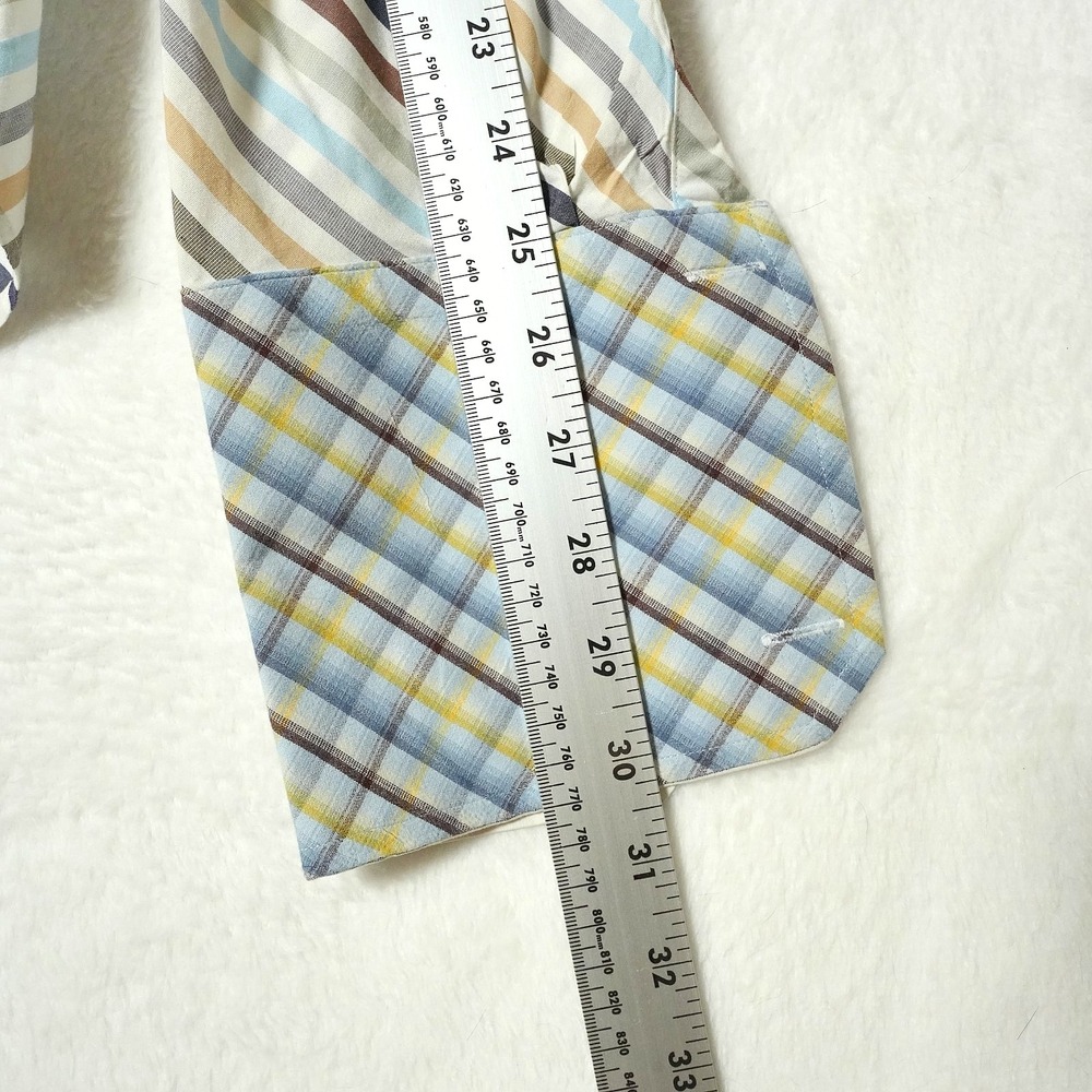 Robert Graham Shirt Mens XL Multicolor Striped Button Up L/S French Cuffed Dress - Picture 7 of 8